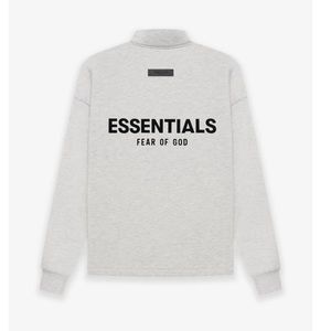 ESSENTIALS - Relaxed Mockneck Size M - Light Oatmeal